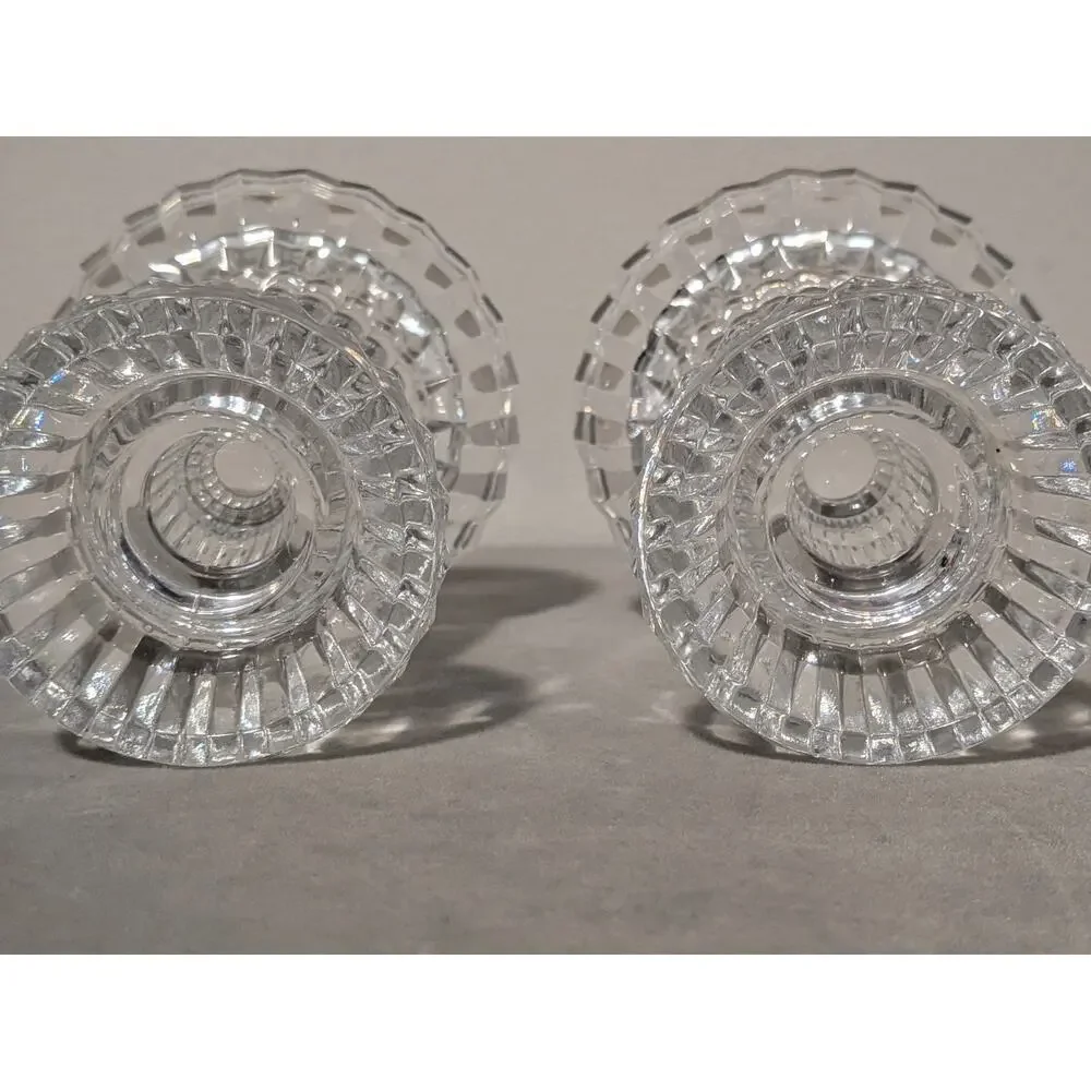 Vtg Gorham Crystal Reversible Candle Holders 4